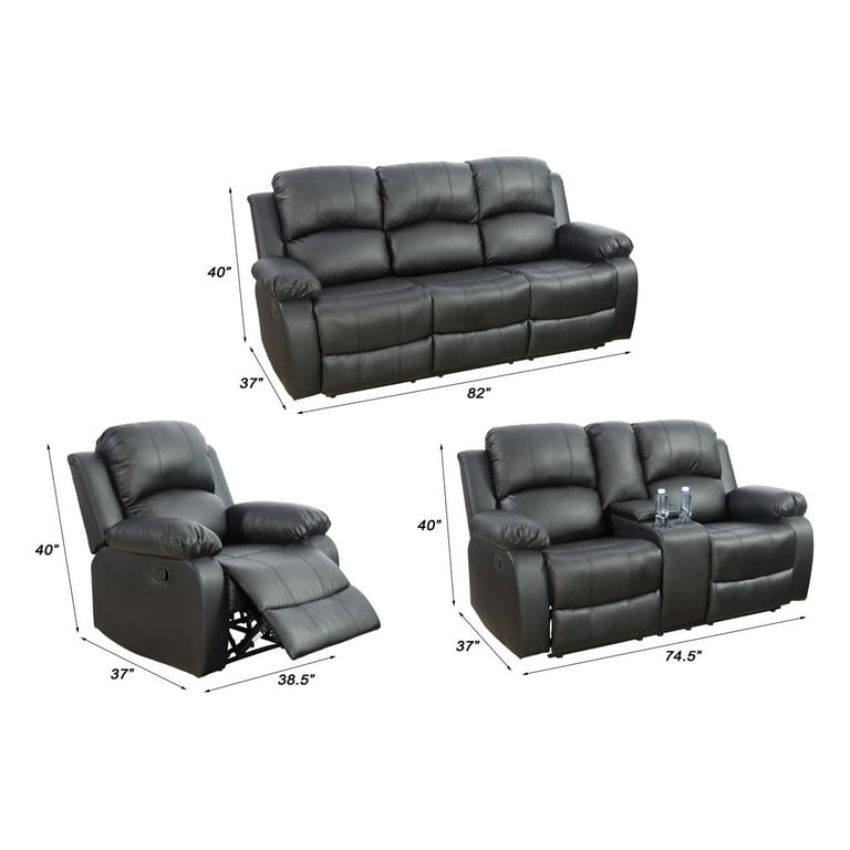 Reclining Sofa Loveseat Chair Set Living Room SET Walmart