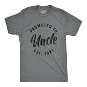 Mens Promoted To Uncle 2021 Tshirt Funny New Baby Family Graphic Tee (Dark Heather Grey) - 3XL