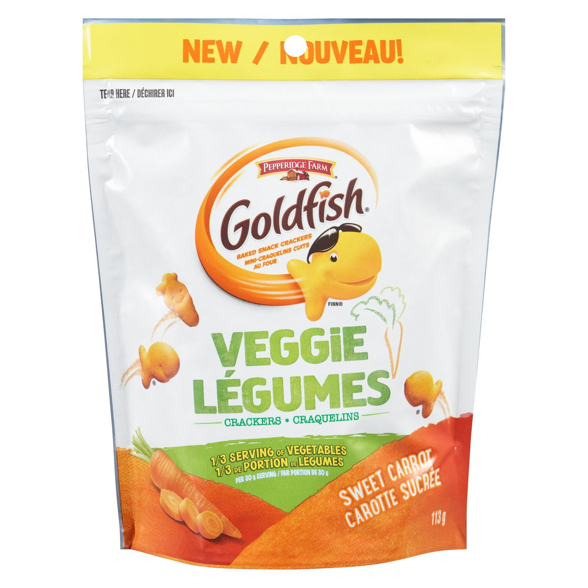 Craquelins Goldfish aux légumes, à la carotte sucrée