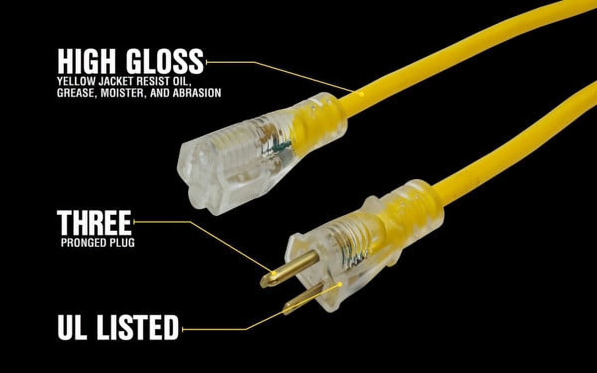 Yellow Jacket 12/3 SJTW 25-Foot Outdoor Extension Cord photo 3