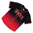 thumbnail image 3 of Marvel Men's Baseball Jersey, Classic Button Down Printed Venom Baseball Shirt Black Red - 2XL, 3 of 6