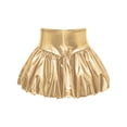 thumbnail image 6 of Haitryli Kids Girls Metallic Dance Outfits Shiny Cropped Jacket with Bubble Skirt Set Hip Hop Jazz Clothes Dancewear Gold 14, 6 of 7