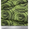 thumbnail image 3 of Soimoi Green Modal Satin Fabric Spiral & Geometric Print Fabric by Yard 42 Inch Wide, 3 of 3