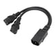 thumbnail image 2 of Cables de alimentación divisores en Y hembra IEC320 C14 a 2 X C13 1 en 2 salidas 2500W 10A 250V Cable de extensión de alimentación para monitores LCD, 2 of 5