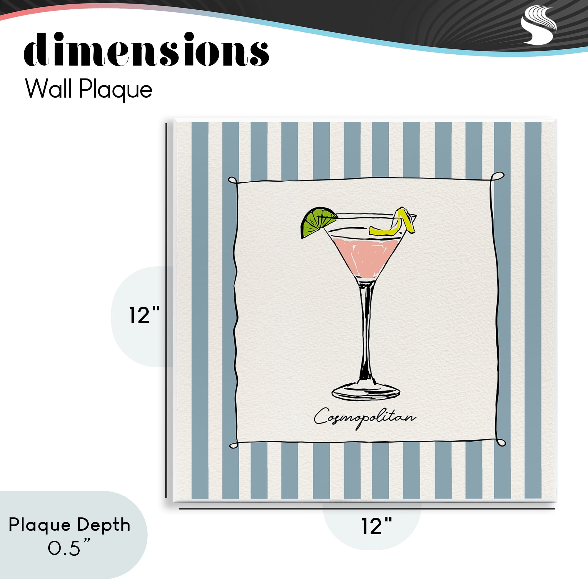 Stupell Industries Cosmopolitan Summer Stripes Wall Plaque Art, design by Susan Jill
