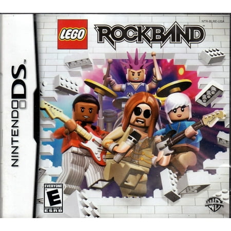 Lego Rock Band Nintendo DS - Build a Band & Rock the Universe in this Nintendo DS Lego Rock Band For Nintendo DS Forget becoming the biggest Rock Band in the world become the biggest Rock Band in the universe! LEGO style and humor take Rock Band to an all-new level; experience fun for the whole family on a wild journey to rock stardom culminating in the ultimate rock gig that will take you out of this world! Songs You Know and Love rock out to everything from current radio hits to past favorites the whole family will enjoy. LEGO Rock Band allows players to rock along to both current hits and classic favorites that the whole family will enjoy. These include: All American Rejects -  Swing  Swing  The Automatic -  Monster  Blur -  Song 2  Carl Douglas -  Kung Fu Fighting  Counting Crows -  Accidentally in Love  David Bowie -  Let s Dance  Europe -  The Final Countdown  Good Charlotte -  Girls & Boys  Iggy Pop -  The Passenger  Jackson 5 -  I Want You Back  Kaiser Chiefs -  Ruby  Katrina & the Waves -  Walking on Sunshine  KT Tunstall -  Suddenly I See  P!NK -  So What  The Primitives -  Crash  Queen -  We Are The Champions  Queen -  We Will Rock You  Rascal Flatts -  Life is a Highway  Ray Parker Jr. -  Ghostbusters  Spin Doctors -  Two Princes  Sum 41 -  In Too Deep  Supergrass -  Grace  Tom Petty -  Free Fallin   Vampire Weekend -  A-Punk  We the Kings -  Check Yes Juliet  Key Game Features Use the LEGO character customizer to create and personalize your band  instrument controllers and entourage. A rock tinged  yet family-friendly song list. Pull off killer riffs in LEGO themed Rock Power Challenges to perform amazing feats such as defeating a giant octopus  summoning a storm or demolishing a skyscraper. Build fame LEGO style by completing songs to collect LEGO studs – unlock cool vehicles  progress to new venues and unlock new characters and instruments. Express yourself with a personalized LEGO Rock Den that can be accessorized and decorated to perfectly suit your rock style. Rated E for Everyone