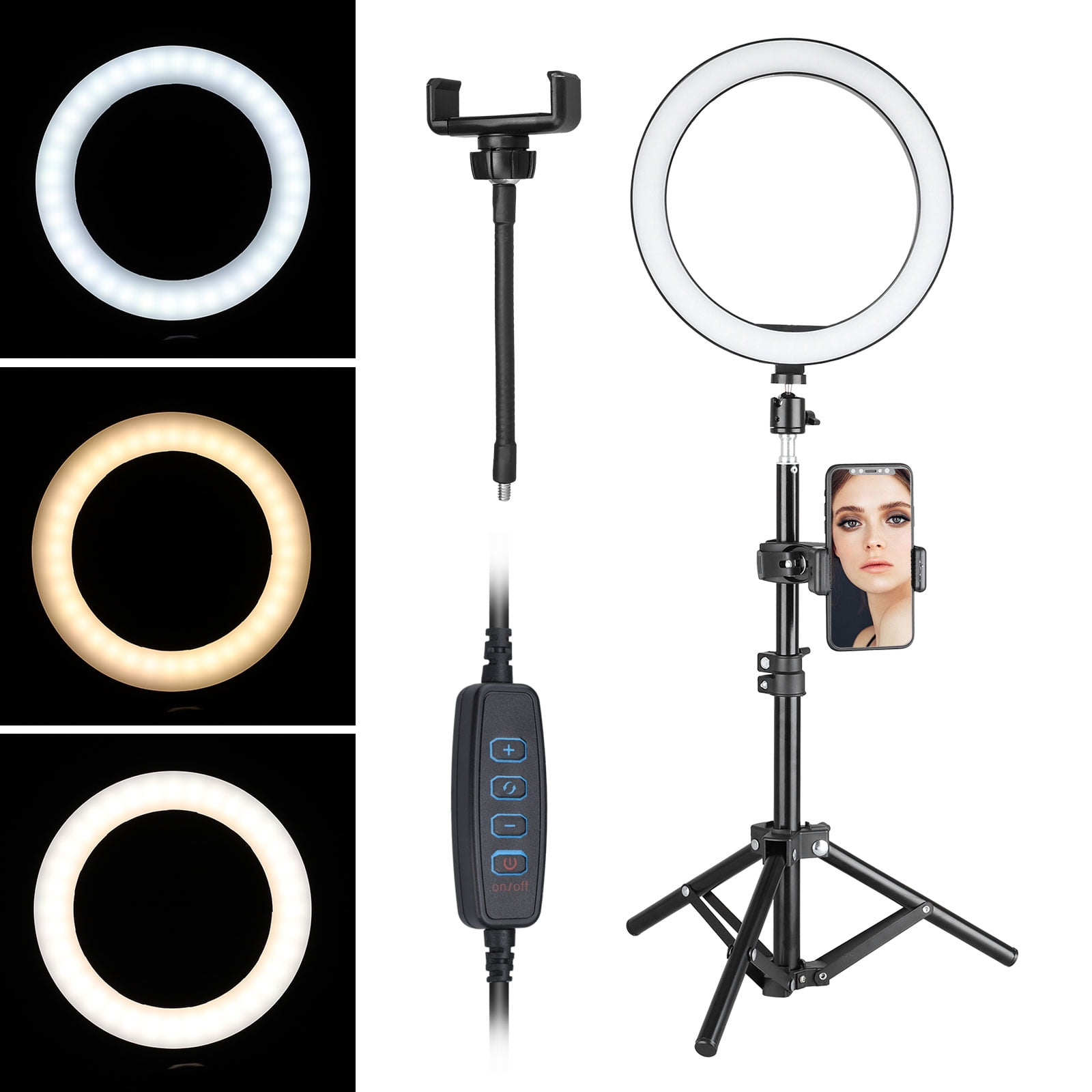 Fantastick Broadcast Live Photography Fill Light LED Camera Phone Flash Dimmable Light with Desktop Stand 