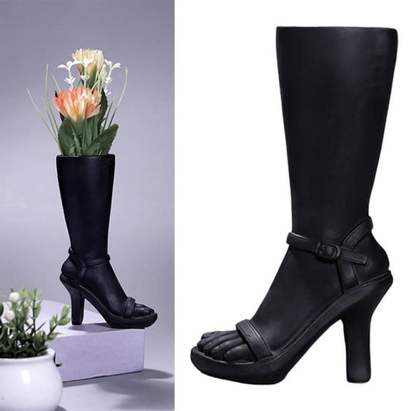 Resin Vases Modern Minimalism Style Decoration for Centerpieces, Kitchen, Office or Living Room, Vases for Home Bedroom - Black