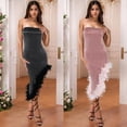 thumbnail image 4 of Vestido PORRCEY Hot Drilling Craft con hombros descubiertos, color negro, 4 of 6