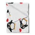 thumbnail image 2 of Sea Animals Soft Flannel Fleece Throw Blanket, Penguins with Heart Shapes Romantic Valentines Day, Cozy Plush for Indoor and Outdoor Use, 50" x 70", Mustard White Black, by Ambesonne, 2 of 5