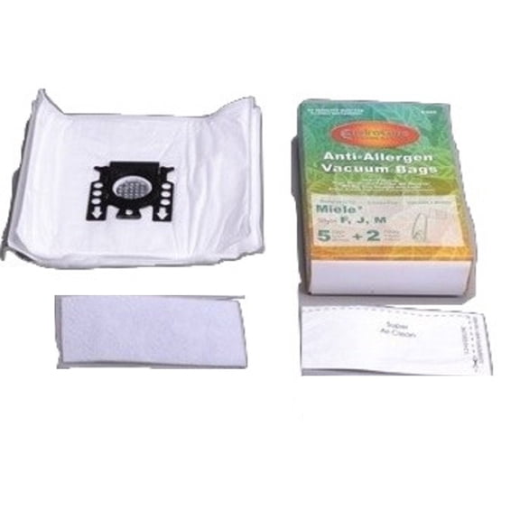 Enviro Miele Style FJM Canister AllergenPlastic Collar Paper Bags 5PK