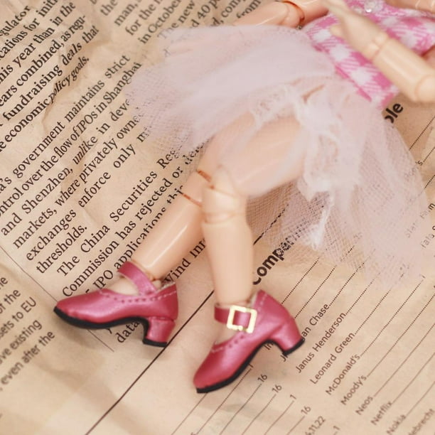 Charming Doll Tacones altos Comprado para zapatos puntiagudos OB111 12BJD Vestido de muneca Rosado perfke Muneca zapatos de tacon alto