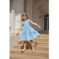 thumbnail image 3 of Arshiner Dresses for Girls Toddler Elastic Waist Loose Dress Summer Tiered Flowy Midi Dress Toddler Girl Dress, 3 of 6