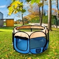 thumbnail image 2 of Corral para Mascotas OceeK para Gatos y Perros Pequeños para Interior Azul/Beige, 2 of 9