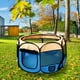 thumbnail image 2 of Corral para Mascotas OceeK para Gatos y Perros Pequeños para Interior Azul/Beige, 2 of 9