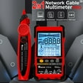 thumbnail image 2 of Probador de cable de red 2 en 1 portátil de mano Multímetro Pantalla LCD con retroiluminac Carevas  Probador de cables de red, 2 of 7