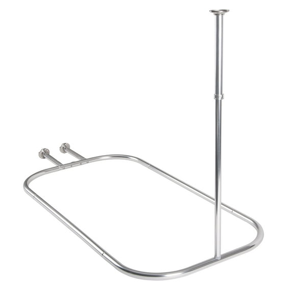 Utopia Alley Rustproof Wall Mounted Hoop Shower Rod for Clawfoot Tub, Chrome