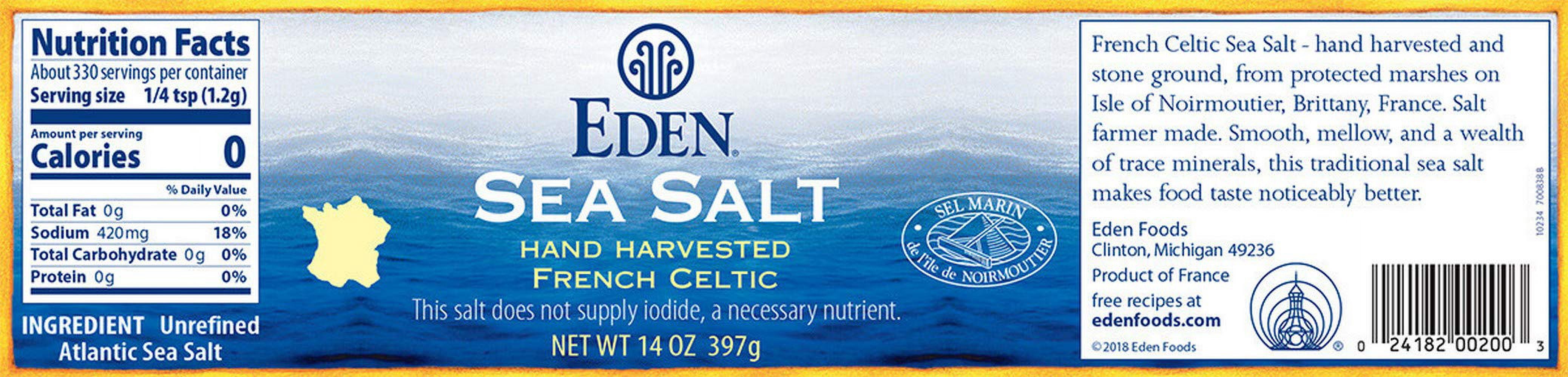 Eden Foods French Sea Salt, 14 Ounce - 6 Per Case