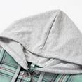 thumbnail image 4 of SWSMCLT Women's Soft Hoodie Fall Button Down Shirt Plaid Printed Cotton Casual Fashion Split Spring Long Sleeve Sweatshirt Green Small, 4 of 4