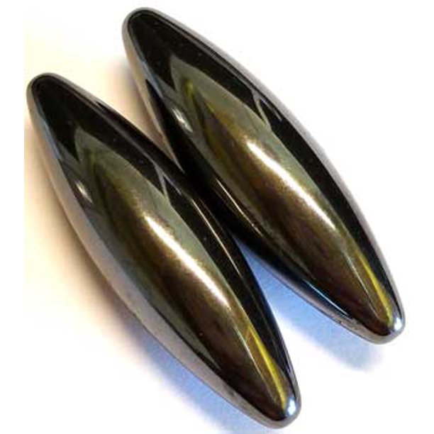 RBI Gemstone 60mm Hematite Oval Pair Magical Crystal Healing