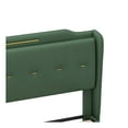 thumbnail image 5 of GDF Studio Luxurious Faux Leather Upholstered Platform Queen Bed Frame with Gold Metal Accents, Sturdy Wood & Metal Frame, Green, 5 of 9