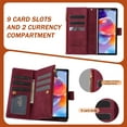 thumbnail image 5 of Compatible with Samsung Galaxy Z Fold 7 Wallet Case,[Kickstand] [Wrist Strap] [Card Holder Slots] TPU Interior Protective PU Leather Folio Flip Cover for Samsung Galaxy Z Fold 7 5G, Winered, 5 of 7