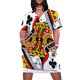 thumbnail image 1 of of Clubs Classic Card Deck Casino Poker Q Clubs Loose Pocket Dress Clothing female women's summer jumpsuit Dresses gala, 1 of 6