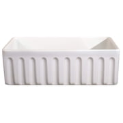 Fireclay Sink, Single Bowl Farmhouse Apron Kitchen Sink, White, 36