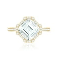 thumbnail image 4 of Rosec Jewels Moissanite Engagement Ring with Halo - Art Deco Ring (3 Carat, 8 mm Asscher Cut, D-VS1 Quality), 18K Yellow Gold, US 10.50, 4 of 8
