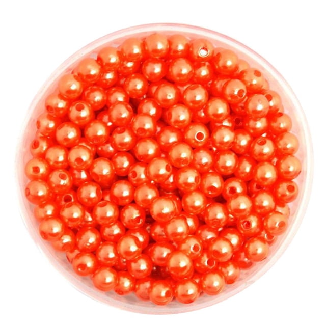 500 unids 6 mm ronda plástico imitación perla espaciador perlas bricolaje arte naranja Sunnimix Perlas de imitación de perlas