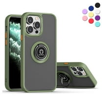 Entronix Shockproof Matte Case for iPhone 12 Pro Max, Shockproof Rotating Holder Ring, Green