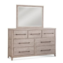 American Woodcrafters Aurora White-washed Wood Dresser and Mirror