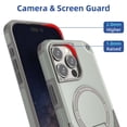 thumbnail image 5 of for iPhone 16e Phone Case with Adjustable Kickstand,Compatible with MagSafe Shockproof Anti-fall Bumper Cases Heavy-Duty Magnetic Protective Phone Case Cover for iPhone 16e,Grey, 5 of 7