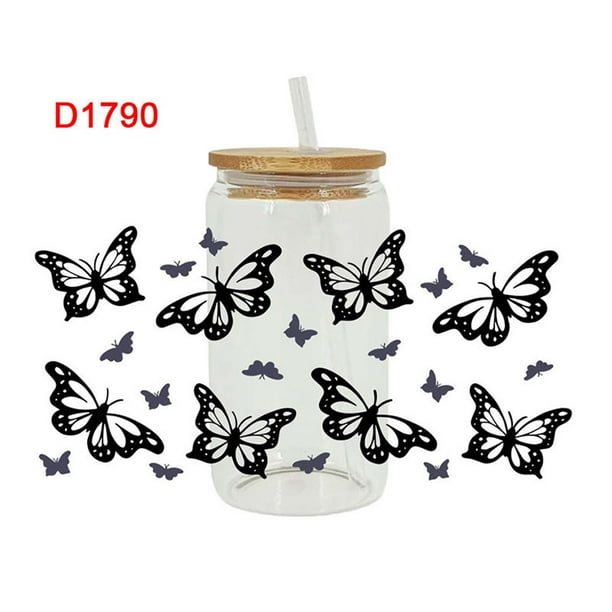 Papel de Transferencia de Calor para Botellas de Agua Tazas Bricolaje Artesanía, Patrón de Cristal de Navidad Fricción Decal Pegatinas para Coche Portátil Patineta Equipaje Muebles Bicicleta