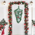 thumbnail image 3 of Musbetu Guirlande de Noël Artificielle 20 Pouces Fausse Verdure de Pin Couronne de Gouttes avec Fausse Neige et Oiseaux Rouges Ornement pour Porte Cheminée Table Manteau Décor, 3 of 7
