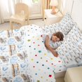 thumbnail image 4 of Castle Fairy Watercolor Train Bedding Comforter Set 7pcs for Kids, Star Cloud Pattern Queen Bedding Sets for Bedroom, Blue Beige, 4 of 7