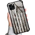 thumbnail image 6 of Compatible with iPhone 11 Case，Design Pattern Back Bumper Anti Scratch Reinforced Corners Soft TPU Caver, Cases for Men Women-Camouflage Tree USA American Flag Wood Grain, 6 of 6