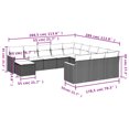 thumbnail image 2 of vidaXL 12 Piece Patio Sofa Set with Cushions Gray Poly Rattan, 2 of 9