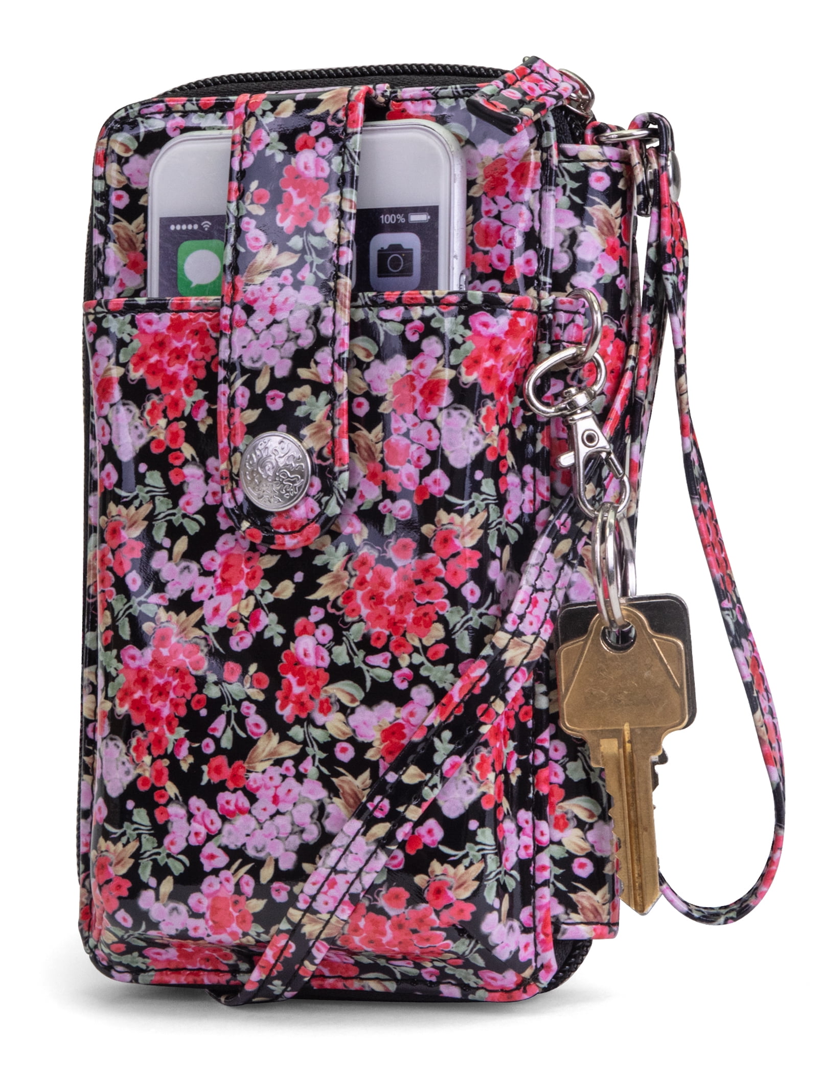 Mundi MUNDI Jacqui Vegan Leather RFID Womens Crossbody Cell Phone Purse Holder Wallet