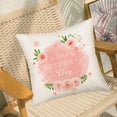 thumbnail image 3 of Happy Mother‘s Day Pillow Covers 18x18 Inch Spring Pink Flowers Leaves with Best Mommy Ever Love Heart Farmhouse Decorative Cushion Cover Cotton Linen Mom Grandma Gifts, 3 of 6