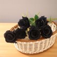thumbnail image 5 of EUDIDV Creepy Tabletop Decor 12pcs Simulation Black Single Rose Bouquet Halloween Horror Gothic Style Dark Collection Festoon Halloween Figurines, 5 of 5