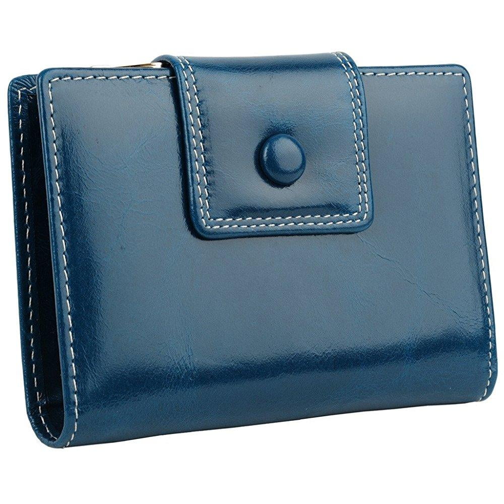 yaluxe yaluxe women's compact small trifold leather wallet with