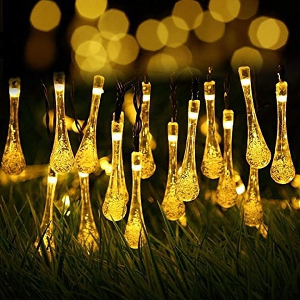 Guirnalda de luces solares para exteriores, 5 metros, 20 LED, funciona con pilas, impermeable, con 8 modos de iluminación, decorativa para jardín, terraza, hogar, Navidad, Pascua, fiesta, boda, patio,