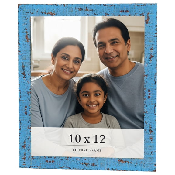 10x12 Frame Blue Solid Wood Picture Frame Width 1.125 Inches | Interior Frame Depth 0.5 Inches |