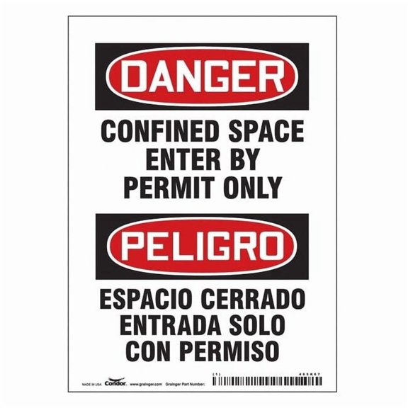 Condor Safety Sign,7" H,5" W,Vinyl, 465K67 465K67
