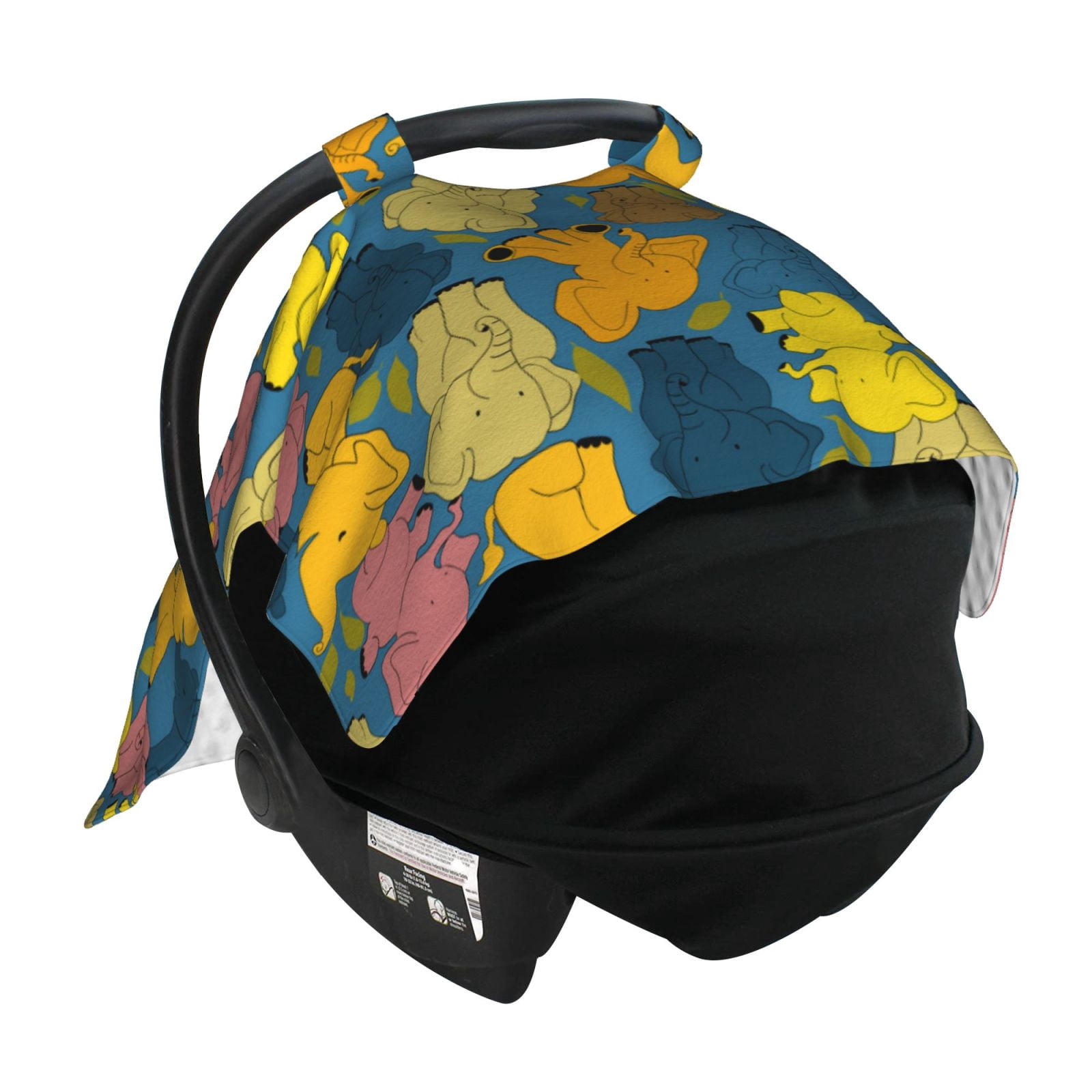 Car Seat Cover Baby - Retro Boho Elephants Breathable Infant Car Seat Cover for Baby Carseat, Lightweight Comfort Baby Essentials Must Haves Newborn Stuff for Girl Boy