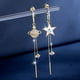 thumbnail image 1 of WILLBEST Aretes Plata Pendientes De Borla Asimétricos Con Forma De Estrella De Cinco Puntas Y Pequeño Universo, Pendientes Largos De Moda Con Temperamento De Estrella Y Luna Para Mujer, 1 of 5
