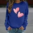thumbnail image 6 of Zyloft Valentine Sweaters for Women Couples Sweatshirt Valentine's Day Sweatshirt Heart Printed Round Neck Long Sleeved Hoodie without Hat Blue L, 6 of 8