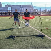 PowerNet Rebounder Training Net for Soccer, Baseball, Softball & Lacrosse, Angled Multi-Sport Rebound Pitch Back Net, Portable Dual-Side Soccer Net, Bounce Back Training Net