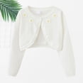 thumbnail image 2 of Girls Cardigan Cotton Soft Lightweight Bolero Shrug Knit Sweater Crop Jacket Teen Girls Button Front School Uniform shawl, 2 of 5